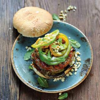 Oriental style lamb burger Oriental style lamb burger