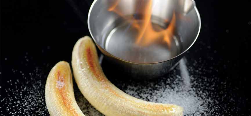 Flambéed Bananas with rum