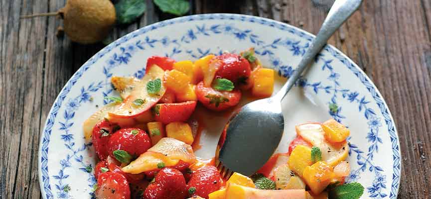 Quick Grilled Fruit with Mint Quick Grilled Fruit with Mint