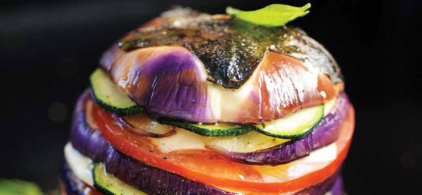 Italian style layered grilled vegetables