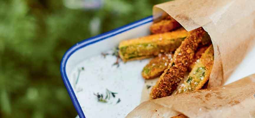Frites de courgettes panées au parmesan