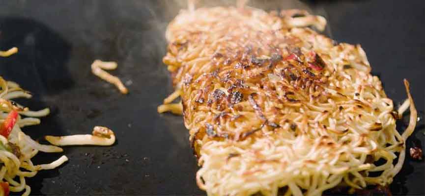 Chow Mein Tacos a la plancha